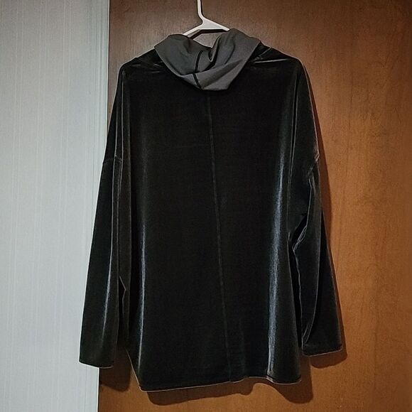 Prismsport cowlneck pullover velour sweater grey/black size large - Picture 4 of 12